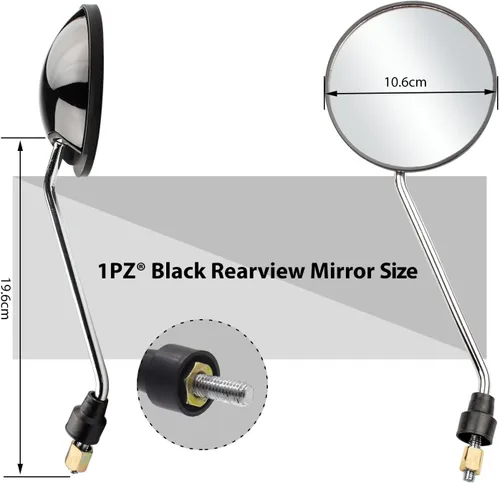 Vista 3 de 1PZ - Espejos retrovisores universales de 0.315 in para motocicleta de 50 cc ciclomotor Tomos A35 Sprint Targa LX TT Colibr GY6 150cc 250cc 157QMJ