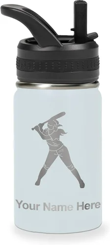 Vista 70 de LaserGram Botella de agua personalizada de 32 onzas, jugador de softbol Regalo grabado para jugadores de sóftbol, acero inoxidable aislado al vacío