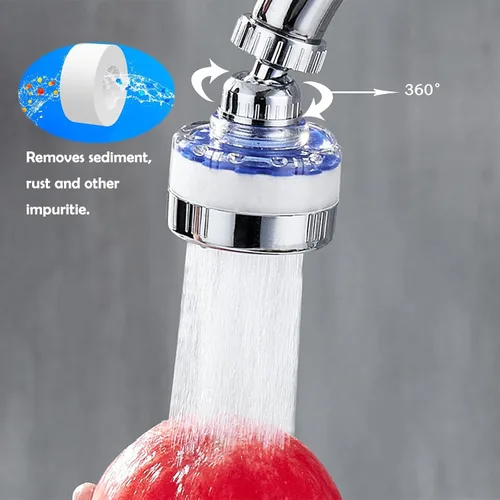 Vista 3 de LiXiongBao Purificador de agua giratorio de 360 grados, reducción de cloro, ABS y acero inoxidable, 3 cartuchos de filtro incluidos