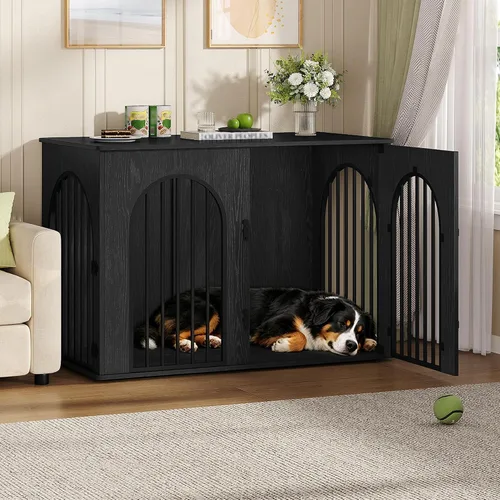 Vista 28 de Hzuaneri Jaula de Madera para Perros de 26.8'', Muebles de Jaula para Perros de Interior, Jaula para Perros Pequeños, Jaulas de Servicio Pesado