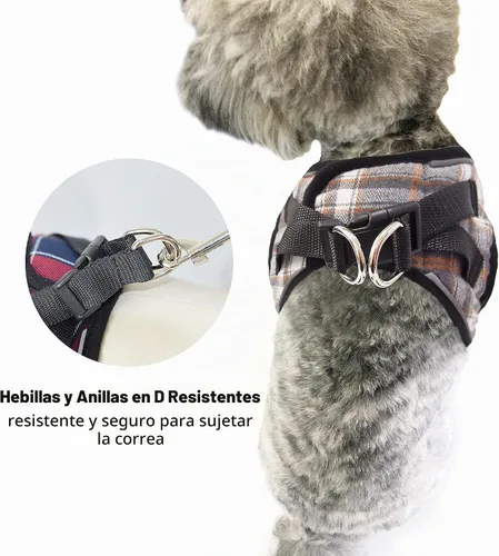 Vista 4 de Arnés de malla suave para perro, arnés de chaleco ajustable sin tirones reflectante cómodo para mascotas, para perros (Jengibre Claro, XX-Pequeño)