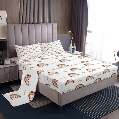Vista 9 de Erosebridal Highland Cow - Juego de sábanas de tamaño individual con diseño de rosas para niños, niñas, adolescentes, adultos, animales salvajes