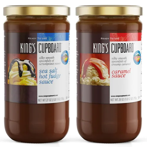 Vista 9 de Salsa de Chocolate con Ganache Caliente de Sal Marina de King's Cupboard - La Salsa de Ganache Caliente Perfecta para Cubrir Helado y Postres, Riego