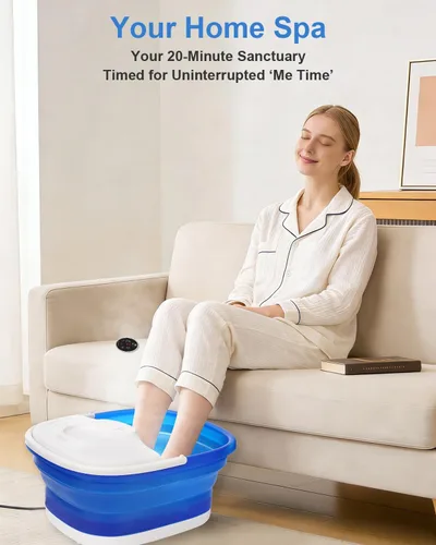 Vista 2 de Bañera de spa plegable para pies con calor, se adapta a hombres Azul real