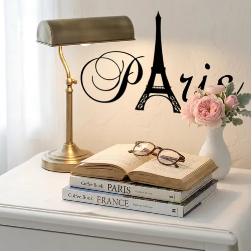 Vista 12 de Vinilo dorado de 24 x 16 pulgadas, diseño de torre de París, decoración del hogar