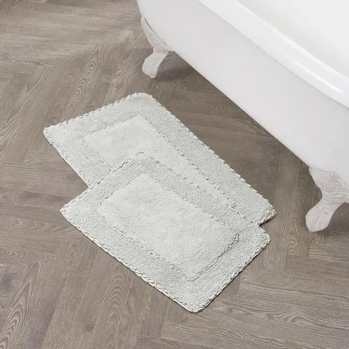 Vista 31 de Laura Ashley Ruffle tapete para baño de algodón de 17 x 24 pulgadas
