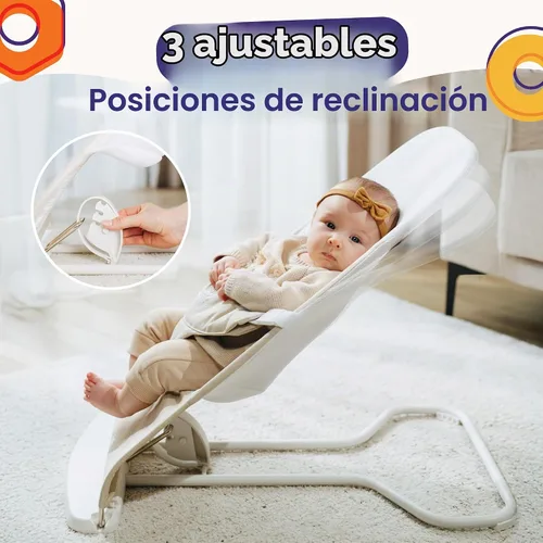 Vista 3 de ComfyBumpy - Asiento gorila para bebé, 100% tela de algodón orgánico y malla transpirable, 3 posiciones plegable, portátil, con funda de transporte