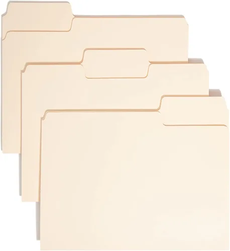 Vista 11 de Smead SuperTab - Carpeta de archivos pesada, pestaña de corte de 1/3 de gran tamaño, tamaño carta, manila, 50 por caja (10401) (paquete de 2)