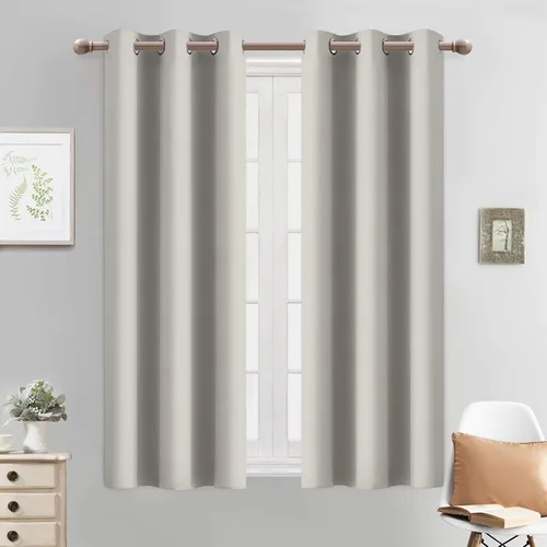 Vista 77 de Yakamok Cortinas opacas para dormitorio, aislamiento térmico, cortinas de oscurecimiento de habitación para sala de estar, juego de 2 paneles