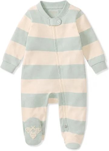 Vista 24 de Burt's Bees Baby Pijama con pies de algodón orgánico para niña Cozy Teddies - Paquete de 1
