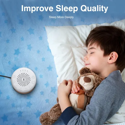Vista 7 de Máquina de sonido de ruido blanco de madera maciza para bebés, adultos y niños, máquina de sonido para dormir con 24 sonidos relajantes, 8