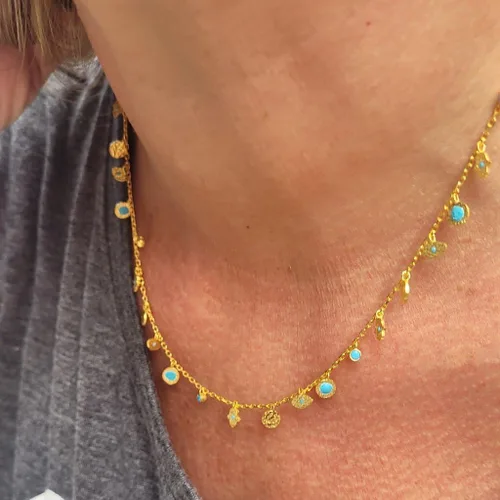 Vista 7 de Alef Bet by Paula Amulet Evil Eye and Hamsa Hand Necklace