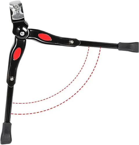 Vista 4 de Mesee Soporte de bicicleta de aleación de aluminio ajustable, soporte lateral para bicicleta, ajuste de 24 pulgadas, 26 pulgadas, neumático