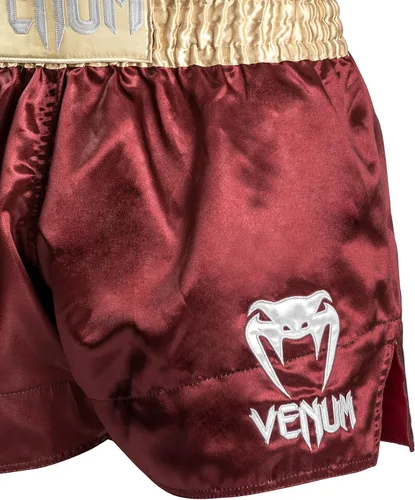 Vista 5 de Venum Pantalones cortos clásicos de Muay Thai, borgoñaoroblanco, talla M