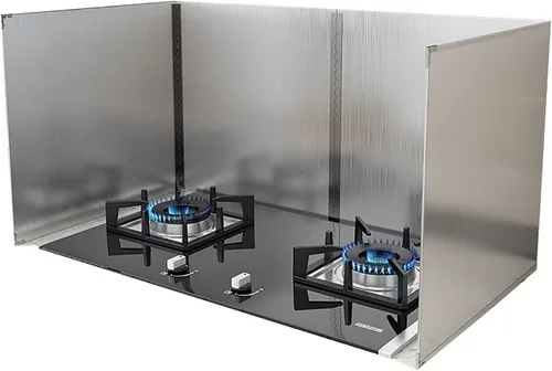Vista 9 de Protector contra salpicaduras para cocinar alto de 3 lados para estufa y sartén, pantalla antisalpicaduras de grasa para cocina, protector de pared