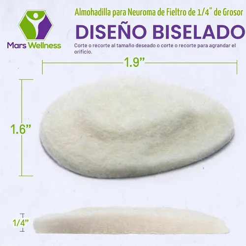 Vista 2 de Comfort - Almohadillas de fieltro metatarsiano para el neuroma para pies, 4 pares