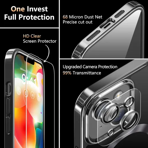 Vista 6 de Funda 2 en 1 para iPhone 11 Cristal Transparente, no amarillea, compatible con Magsafe, con 1X protector de pantalla + protector de lente de cámara