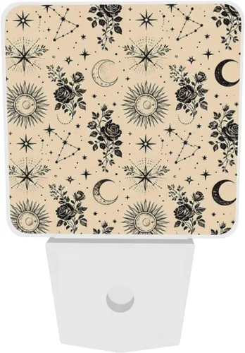 Vista 6 de Sun Moon Stars Print (3) LED Plug-in Nightlights Set of 2 for Bedroom