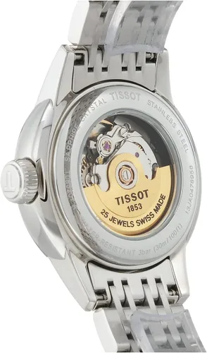 Vista 4 de Tissot Carson Automatic Lady 316L Reloj automático con caja de acero inoxidable para mujer, gris, acero inoxidable, 14 (T0852071101100), Gris