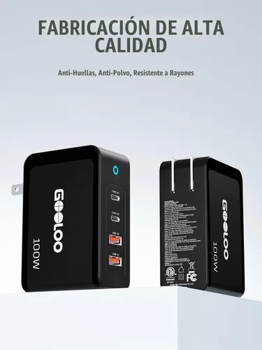 Vista 6 de GOOLOO Bloque de cargador USB C de 100 W - Cargador de pared rápido