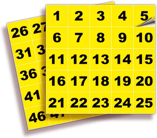 Vista 21 de iSYFIX Calcomanías negras de números consecutivos – 1 a 50, 1 pulgada, 1 juego – Vinilo autoadhesivo de alta calidad ideal para inventario