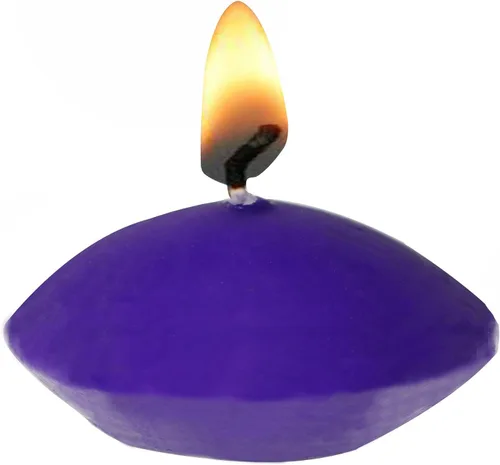 Vista 3 de XGNG 2 cajas de 20 velas redondas de combustión, pequeñas velas de té, sin perfume, color morado