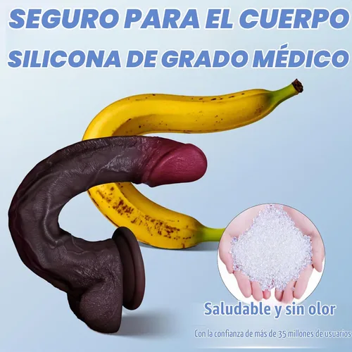 Vista 3 de 6.3'' Black Dildo Sex Toy, Soft Body-Safe Silicone Realistic Dildos Negro