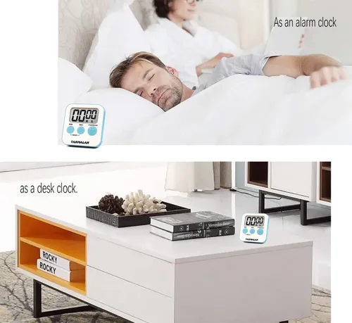 Vista 4 de Tanmalan Temporizador de Cocina para Cocina Alarma Fuerte, Pantalla Grande, Alarma Fuerte de Memoria Automática, Pantalla Grande, Botón Grande