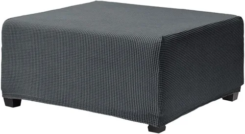 Vista 17 de Fundas otomanas elásticas de jacquard suave, fundas otomanas rectangulares de almacenamiento para reposapiés, protector de muebles de sala de estar