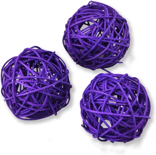 Vista 55 de 20 bolas de mimbre de ratán para decoración de mesa de boda, fiesta de Navidad (diámetro de 1.2 pulgadas, negro)
