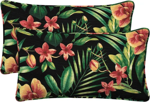 Vista 9 de Honeycomb Juego de almohadas lumbares para exteriores, 22 pulgadas de ancho x 12 pulgadas de largo, almohadas lumbares para exteriores Courtyard Geo