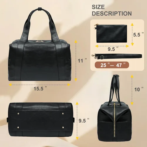 Vista 5 de miss fong Bolsa de pañales, bolsa de bebé, bolsa de pañales de cuero, bolsa de mano para bebé con 9 bolsillos, bolsa grande para mamá con bolso Negro