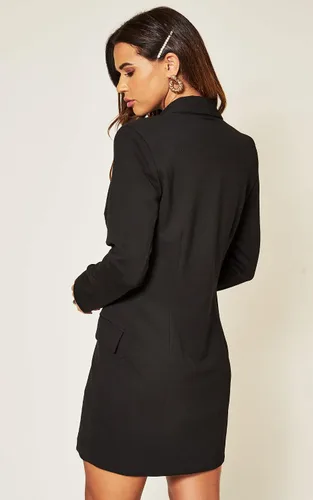 Vista 3 de UNIQUE21 Vestido tipo blazer asimétrico de lujo para mujer, elegante, casual, trabajo, oficina, eventos, blazer
