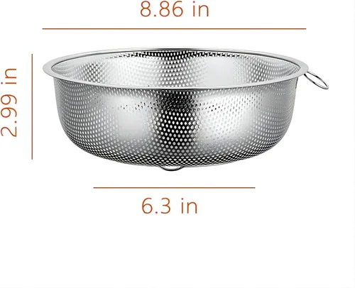 Vista 6 de GREATLINK Coladores y coladores de pasta de alimentos para cocina, colador de acero inoxidable, colador de malla de cocina, colador de metal grande
