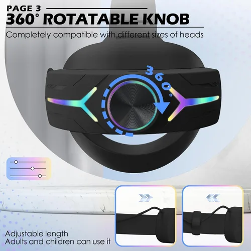 Vista 4 de Orzero Head Strap Accessories Compatible for Quest 3 with Extended 8000mah Battery Pack - Enhanced Comfort and Extended Gaming Time with RGB Light