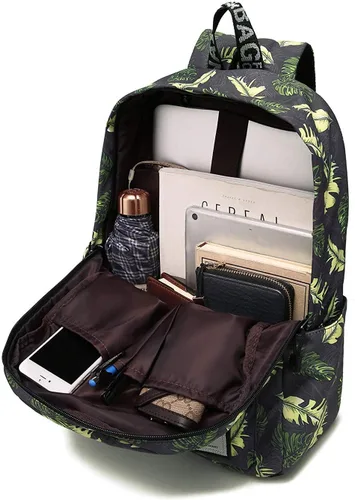 Vista 6 de YANAIER Elegante mochila para laptop, mochila de viaje, triángulo negro