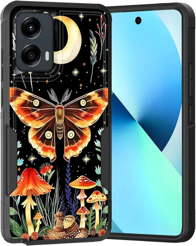 Vista 224 de para Moto G Play 4G 2024, funda de dos capas híbrida resistente y a prueba de golpes, PC duro + silicona suave protectora para Motorola Moto G Play