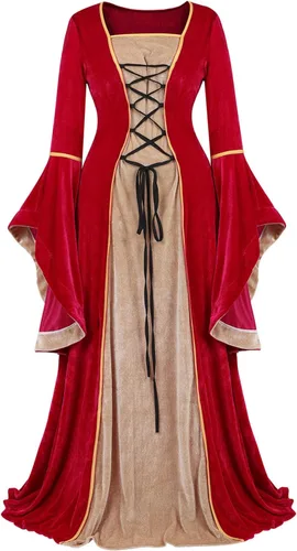 Vista 25 de Kranchungel - Vestidos renacentistas de estilo medieval/irlandés/campesino para mujer; disfraz de hada, para bailes