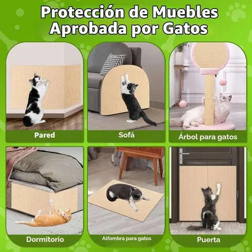 Vista 8 de ENONCI Protector de esquina de pared de sofá de 23.6 x 15.8 pulgadas para gatos de interior, protector de muebles antiarañazos contra arañazos