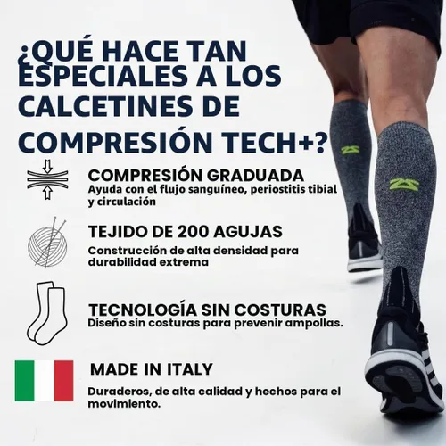 Vista 2 de Calcetines de compresión Tech+ de Zensah para correr