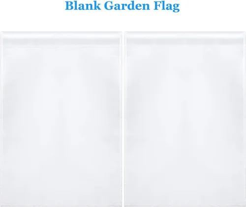 Vista 3 de Bandera de jardín en blanco para sublimación a granel 12x18 pulgadas Bandera de sublimación en blanco Banderas de poliéster DIY Cartel de lienzo