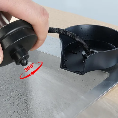 Vista 3 de SOONHUA Enjuagadora de vidrio para fregadero de cocina, cabezal rociador extraíble y limpiador de botellas con adaptadores rápidos universales