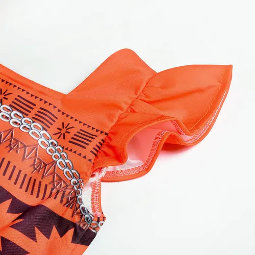 Vista 4 de JerrisApparel Disfraz de princesa, conjunto de falda de dos piezas para niñas (3T-4T, naranja)
