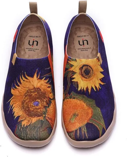 Vista 44 de UIN Zapatos de viaje para caminar para hombre, sin cordones, de lona, informales, ligeros, cómodos y modernos, diseño de perritos felices Ahhhhh