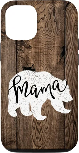 Vista 28 de Woodgrain Rustic Farmhouse Shiplap Brown Wooden Mama Bear Case for iPhone 17