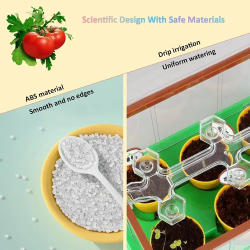 Vista 5 de EXBEPE Kit de jardinería para niños, kit de terrario de cultivo de invernadero, juego de cultivo de plantas, descubrimiento, regalo educativo