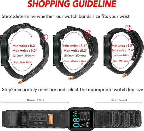Vista 5 de torbollo Correas de reloj compatibles con Amazfit, correas deportivas resistentes y suaves para Amazfit GTS 4/4 Mini/3/2/2e/2 mini, Bip 3 Pro / 3/U