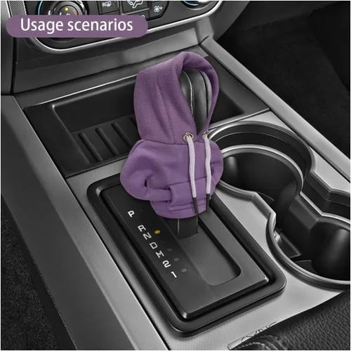 Vista 6 de JOYCOURT Sudadera con capucha para palanca de cambios de automóvil, cubierta de perilla de palanca de cambios de moda, mini sudadera con capucha