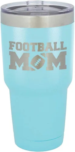 Vista 15 de FOOTBALL MOM - Vaso negro de 30 onzas con popote y tapa superior deslizante Taza de viaje de acero inoxidable Comparar con Yeti Rambler