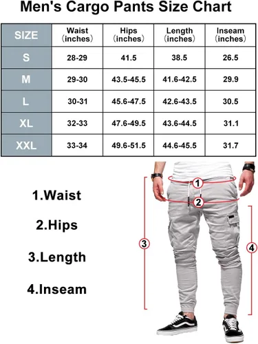 Vista 5 de BUXKR Pantalones cargo para hombre, pantalones casuales de senderismo, pantalones de entrenamiento para hombre